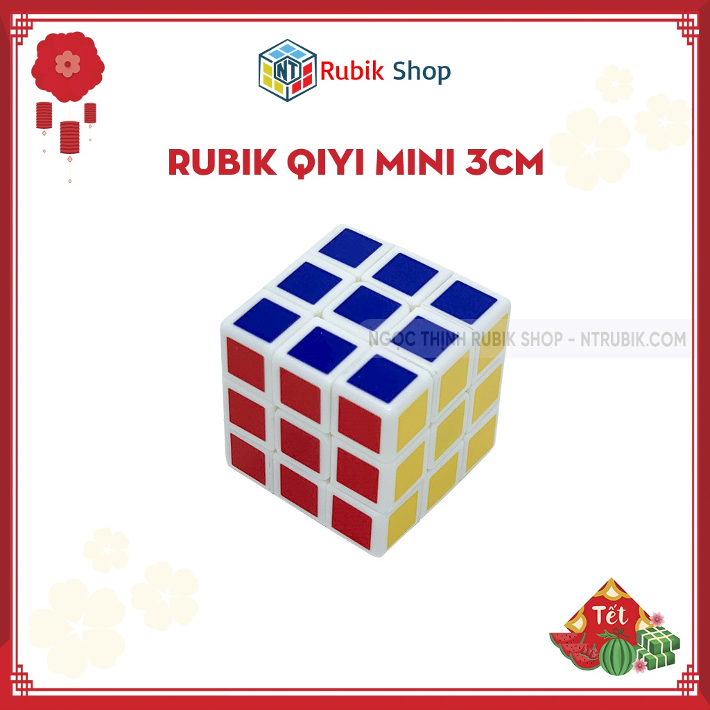 [Rubik 3x3x3] Rubik 3x3x3 QiYi mini 3cm Stickerless không viền