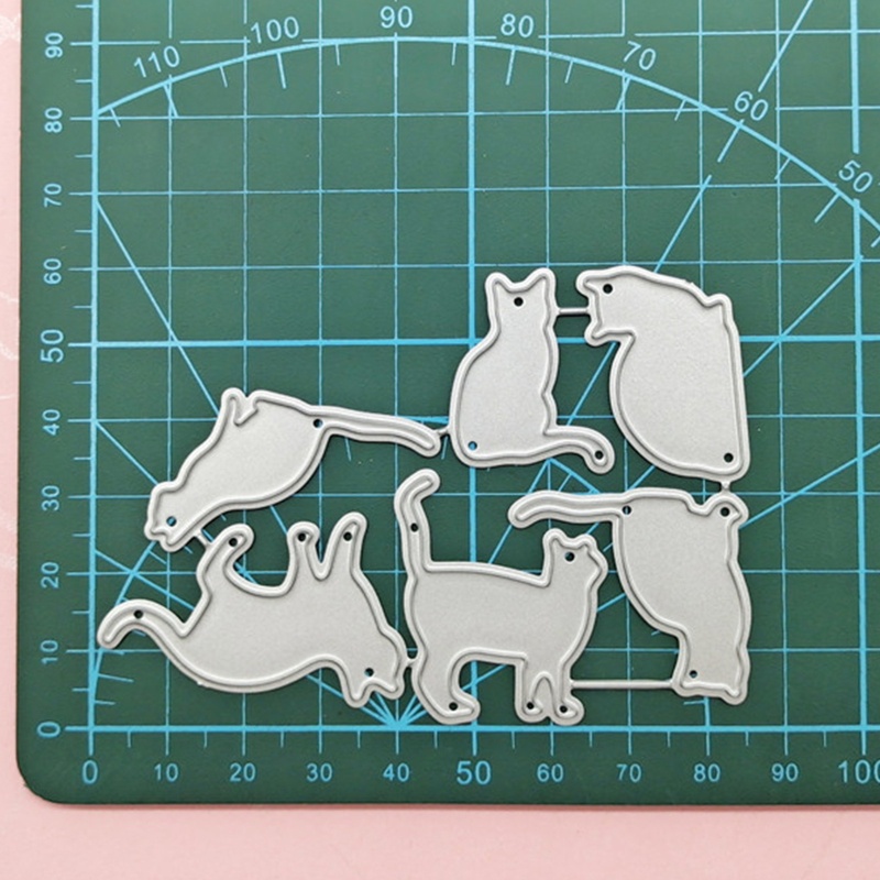 Khuôn Cắt Giấy Làm Từ Kim Loại Hình Chú Mèo Dễ Thương Trang Trí Scrapbook