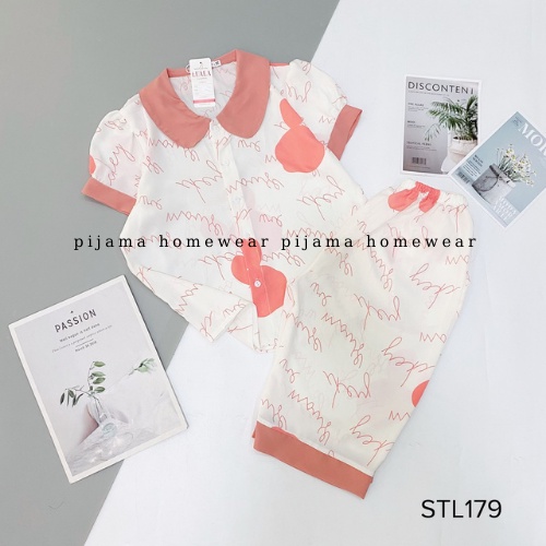 Bộ Pizama Lửng Cổ Sen Pijama Lụa Mango Cao Cấp