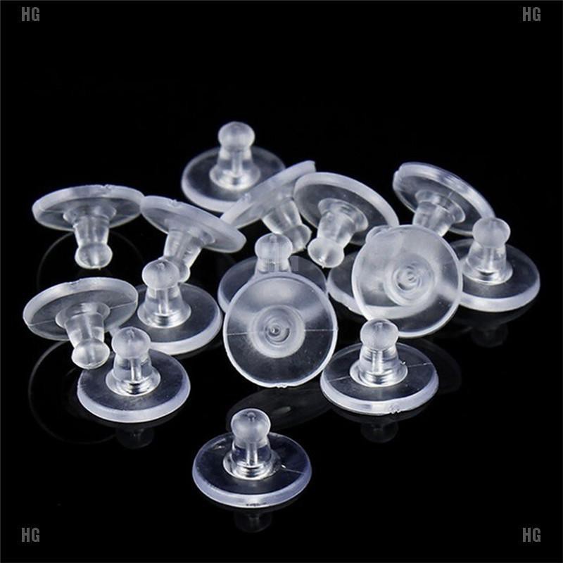 Set 50 chui gắn khuyên tai bằng silicon mềm trong suốt tiện dụng