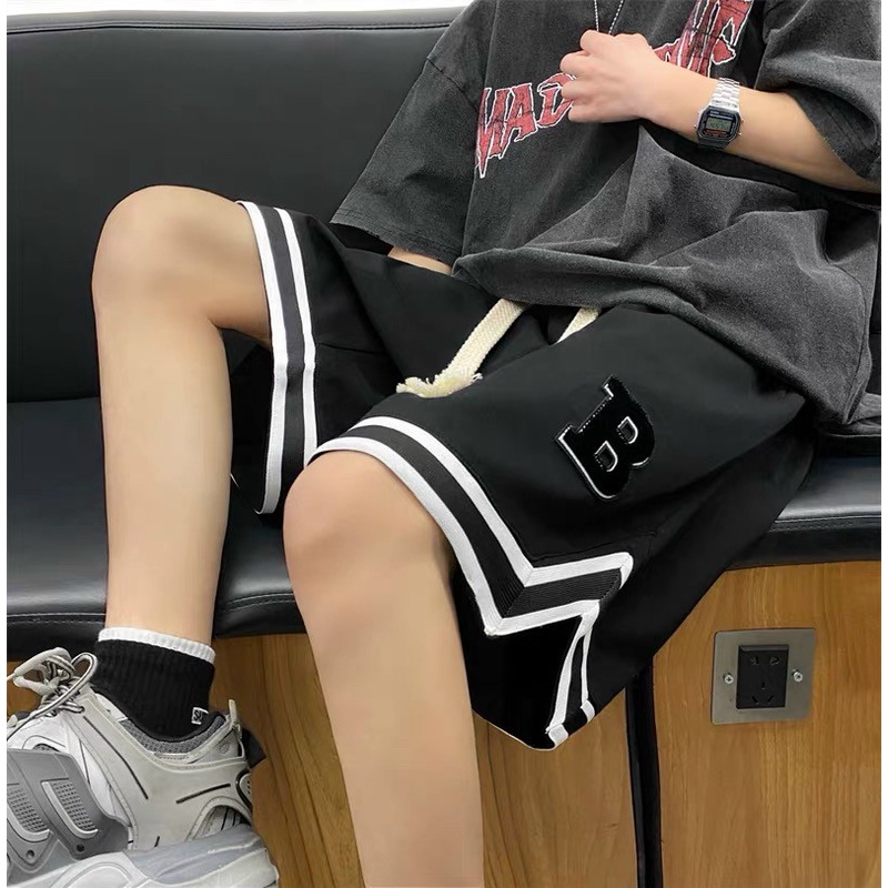 Quần đùi chữ B RUBY Chất bo dầy lên from chuẩn đẹp, hình thêu, unisex nam nữ mặc được