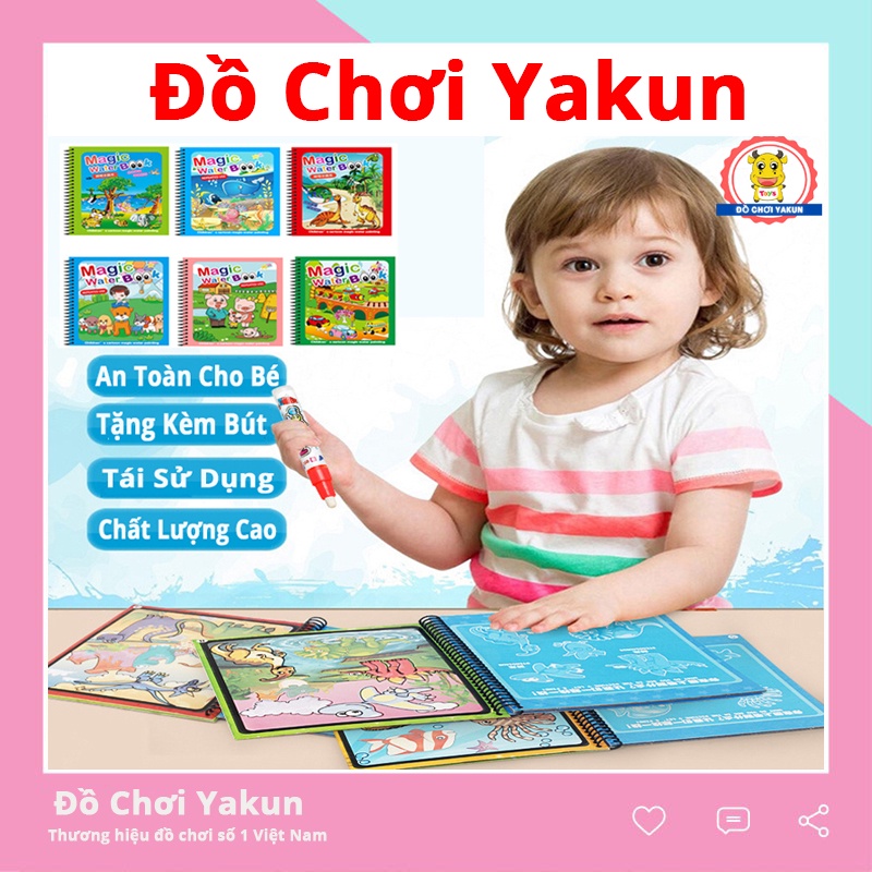 Đồ chơi tranh tô màu bút nước ma thuật cho bé, tranh nước tự xóa thần kỳ giúp trẻ phát triển kỹ năng, trí tuệ