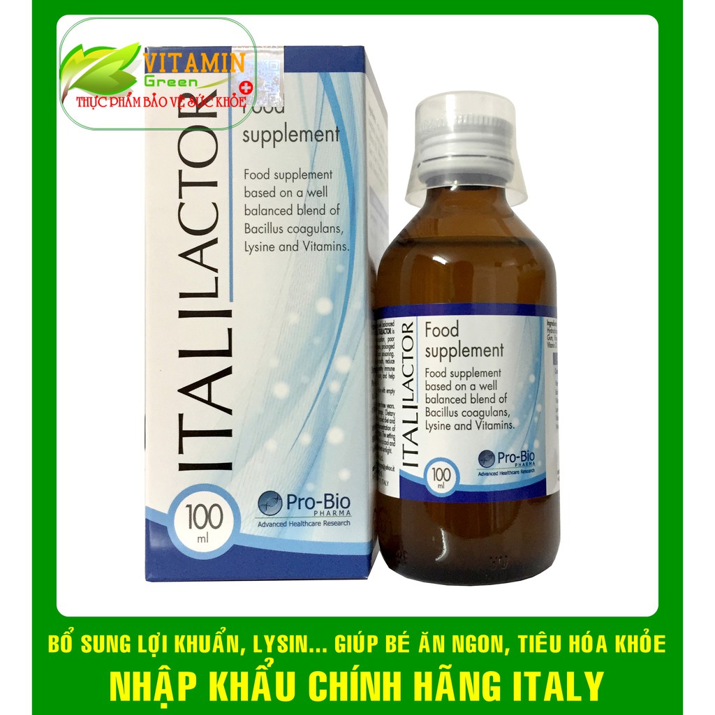 ITALILACTOR BỔ SUNG PROBIOTIC , LYSIN , VITAMIN GIÚP HỆ TIÊU HÓA KHỎE MẠNH (100ml) | NHẬP KHẨU CHÍNH HÃNG ITALY