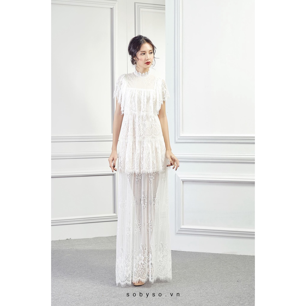 SO BY SO - Đầm maxi ren tầng
