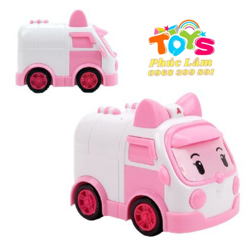 Sỉ Set 4 Xe mô hình chạy đà Robocar Poli, xe công trình