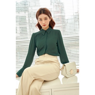 Áo Sơ Mi Nữ Cơ Bản GILLEE Lụa Cát Trơn Melani
