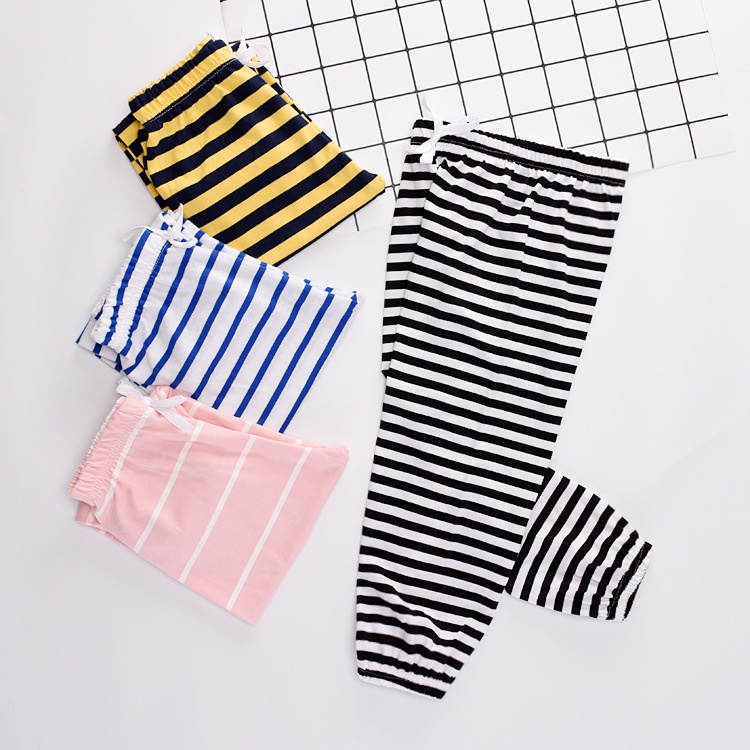 Quần chục dài kẻ cotton co giãn 4c cho bé trai và bé gái 5-18kg