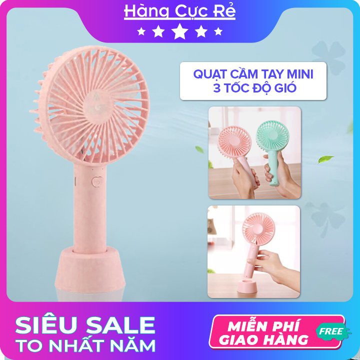 Quạt Mini Cầm Tay Để Bàn Fan SS2 Sạc Điện rất Tiện Lợi ️🎈Freeship️🎈 Shop Hàng Cực Rẻ