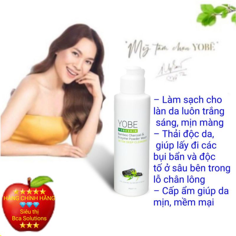 Bột Rửa Mặt Thải Độc Da Enzym- Than Tre Hoạt Tính Yobe skin Hàn Quốc. Đại sứ thương hiệu ca sĩ Mỹ Tâm