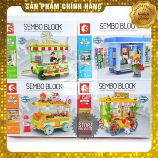 [Hot] Combo 4 Hộp Lego Sembo Block 601109 ~ 601112 Lắp Ráp Cửa Hàng Lưu Động ( 622 Mảnh ) [ Có Sẵn ]