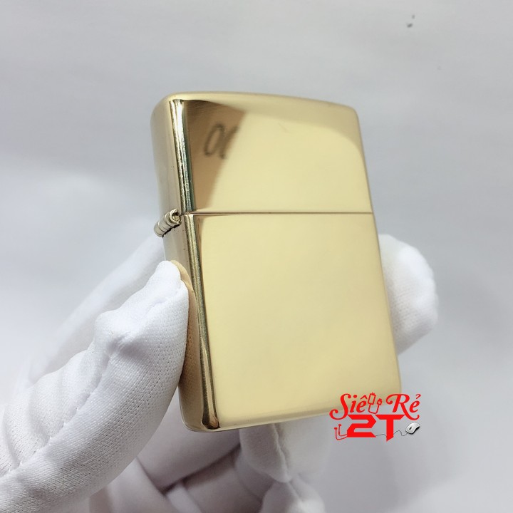 Vỏ Zippo High Polish Brass Chính Hãng Mỹ - Vỏ Zippo 254B Vàng Trơn Bóng (New Box)