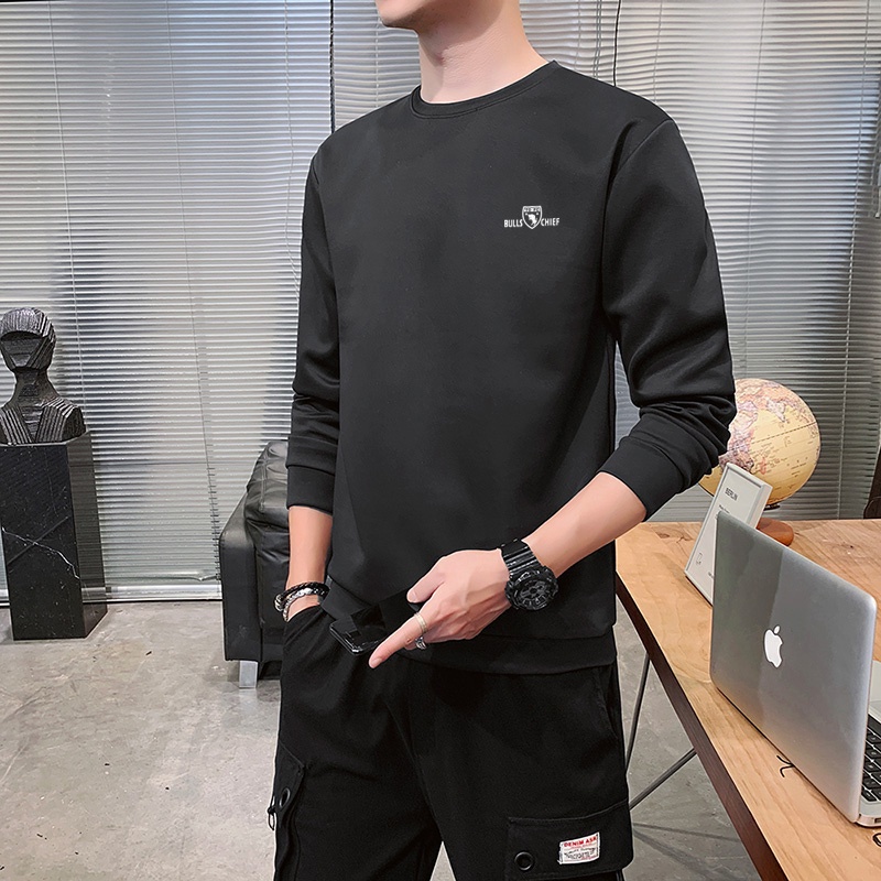 Áo tay dài cổ tròn thời trang thu đông cho nam | BigBuy360 - bigbuy360.vn