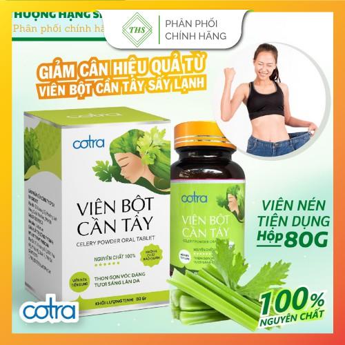 Viên bột cần tây mật ong sấy lạnh nguyên chất Cotra (Hộp 80g) giúp giảm cân, detox thanh lọc cơ thể, làm đẹp da trắng da