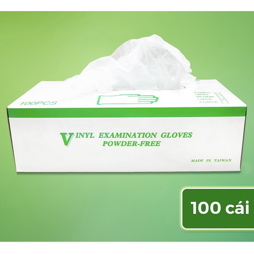 Găng Tay VINYL KHÔNG BỘT Dùng Trong Thực Phẩm, Vệ Sinh  - 100 CHIẾC/HỘP