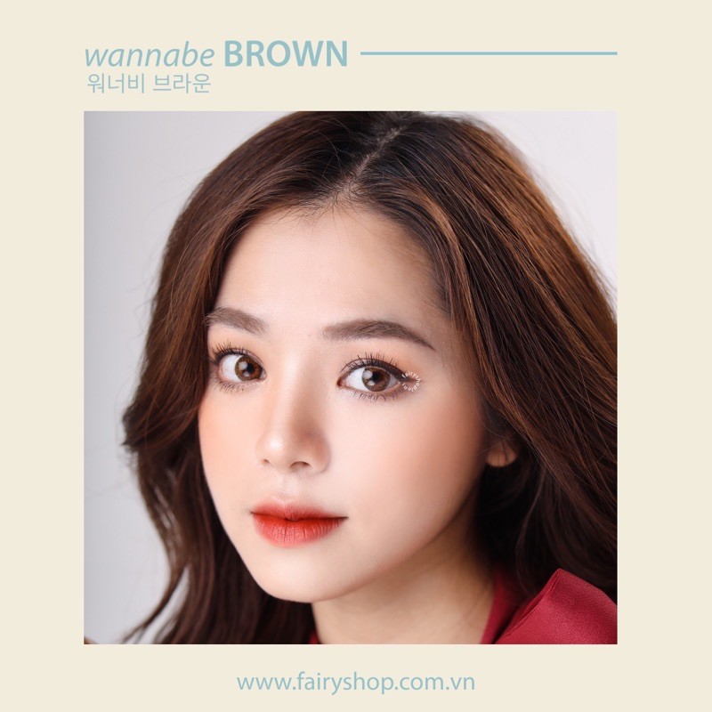 Kính Áp tròng Wannabe Brown 14.2MM - Kính Áp Tròng FAIRY SHOP CONTACT LENS độ 0 đến 6