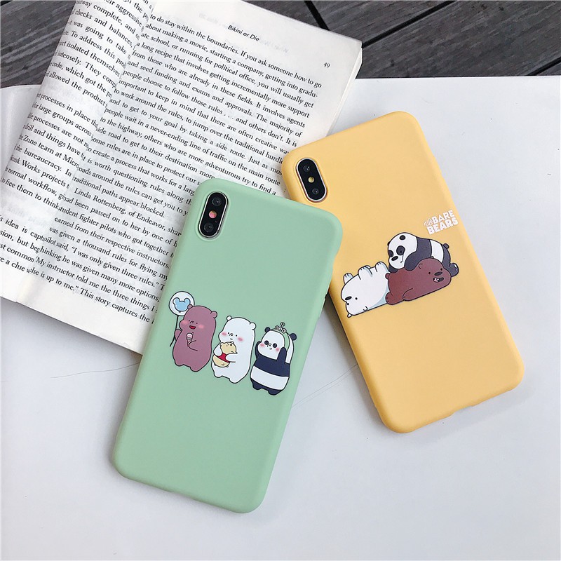 Ốp điện thoại TPU in hình gấu cho Iphone 6 6s 7 8 plus X Xs MAX XR
