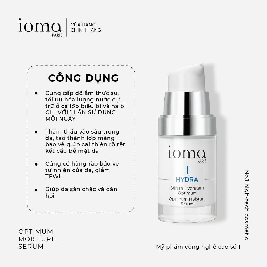 Serum dưỡng ẩm, tái tạo làn da bị mất nước Optimum Moisture Serum 15ml