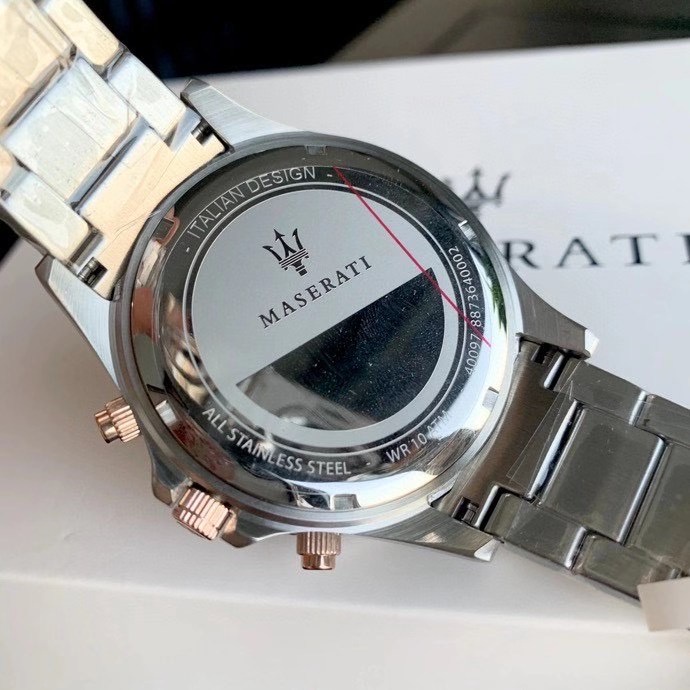 Đồng Hồ Nam Maserati Sfida R8873640002 Dây Thép Màu Demi Vàng Hồng, Máy Quartz - Pin , Size 44mm