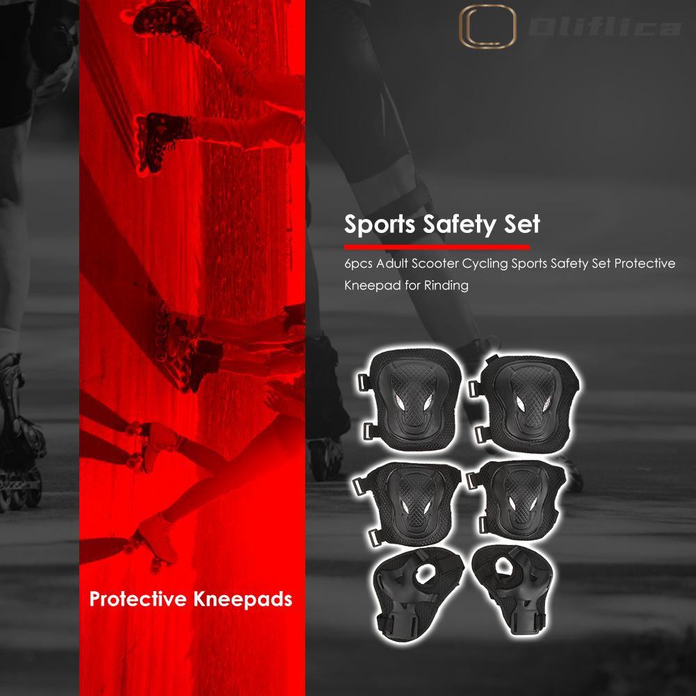 Bộ 6 Miếng Đệm Bảo Vệ Đầu Gối Cho Người Lớn Khi Đi Xe Đạp / Xe Máy