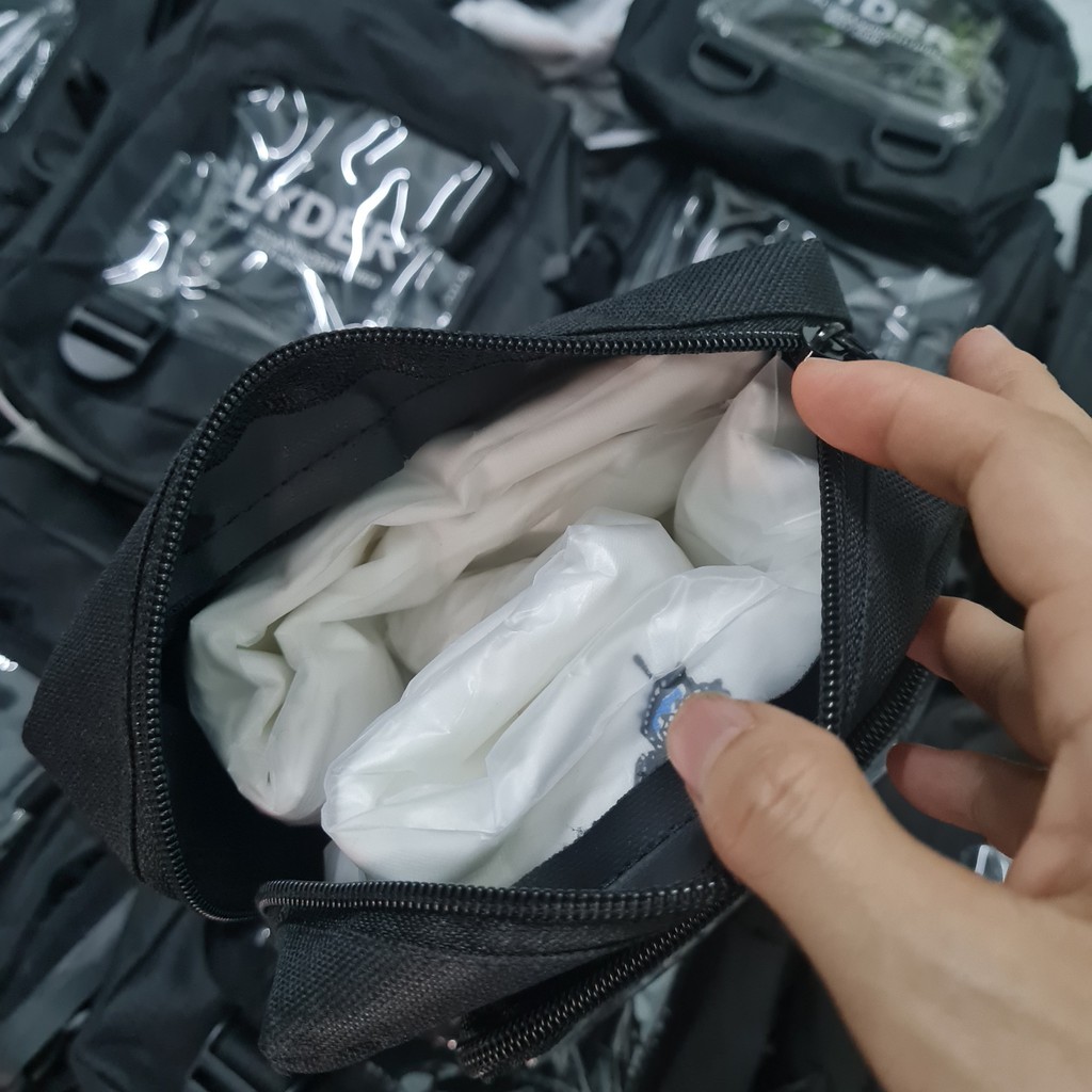 Túi xách đeo chéo nữ kiểu dáng mini bag thời trang canvas khóa kéo hai ngăn mặt gương trong suốt in chữ SLYDER | BigBuy360 - bigbuy360.vn