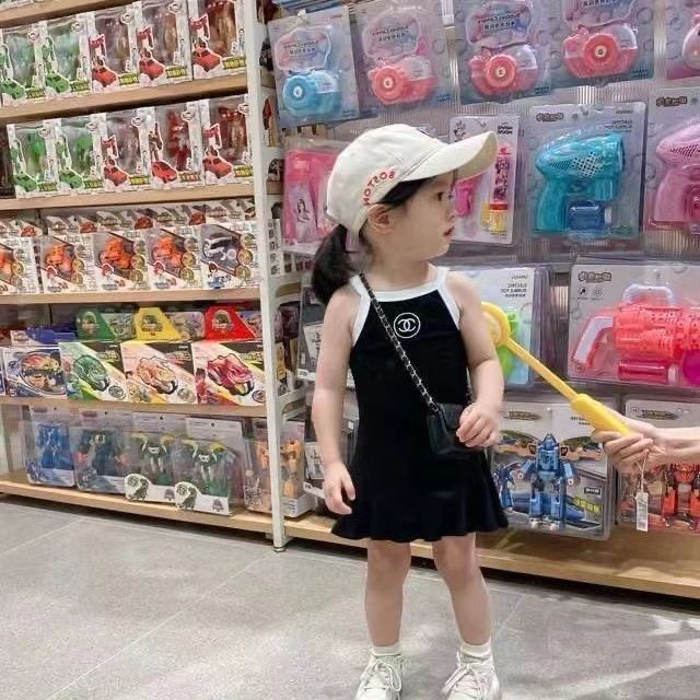 Đầm Công Chúa Hai Dây Phối Bèo Thời Trang Mùa Hè Cho Bé Gái