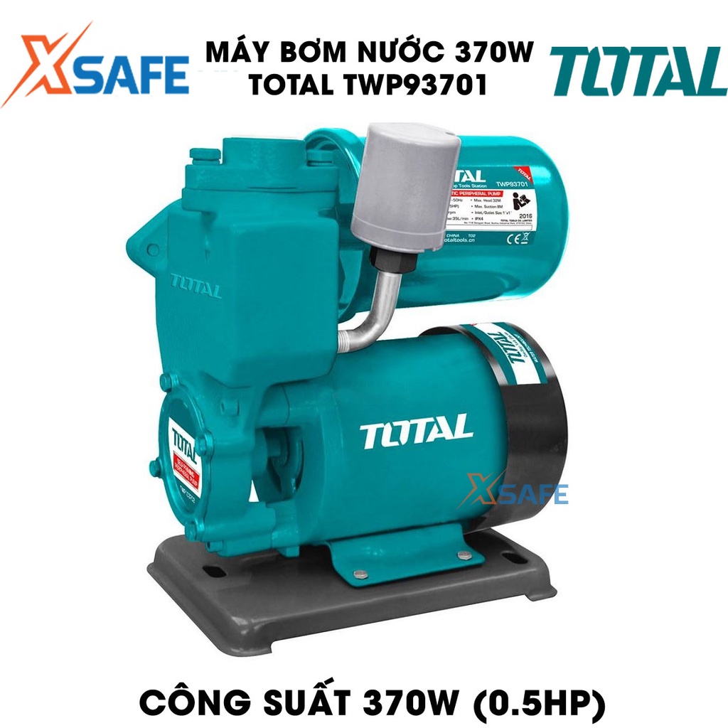 Máy bơm nước 370W TOTAL TWP93701 motor dây đồng,chiều cao bơm tối đa 32m, lưu lượng tối đa 35 lít/ph