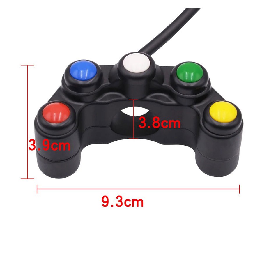 Cùm Công Tắc 2, 5 Nút Nhấn Ducati On/Off Passing Chế Đèn Còi Cho Xe Máy, Xe Điện