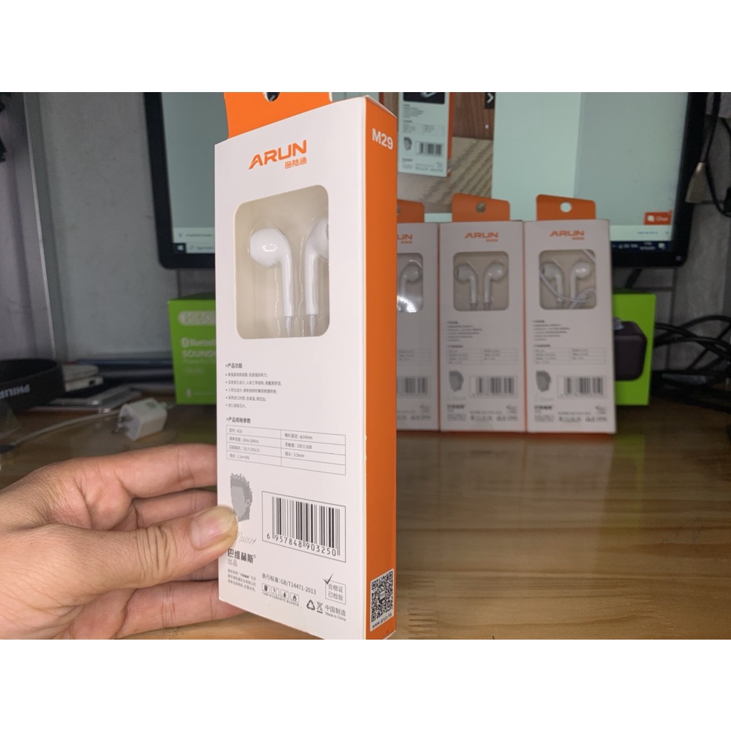 Tai nghe nhét tai Arun M29/WEKOME YA02  jack 3.5 cho các dòng máy âm thanh siêu hay ( Full Box )