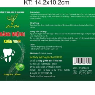 Răng miệng Xuân Vinh 200ml