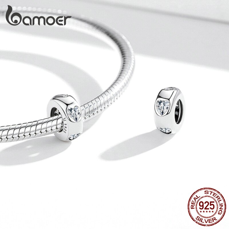 Hạt xỏ BAMOER SCC791/ SCC1930/ SCC1842/ SCC1931/ BSC458 bạc 925 đính đá dành cho làm trang sức thời trang DIY