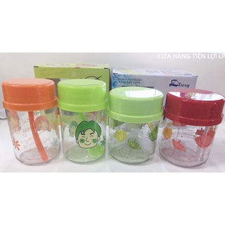 Bộ 2 lọ đựng gia vị thủy tinh 400ml - Hũ thủy tinh đôi trong suốt