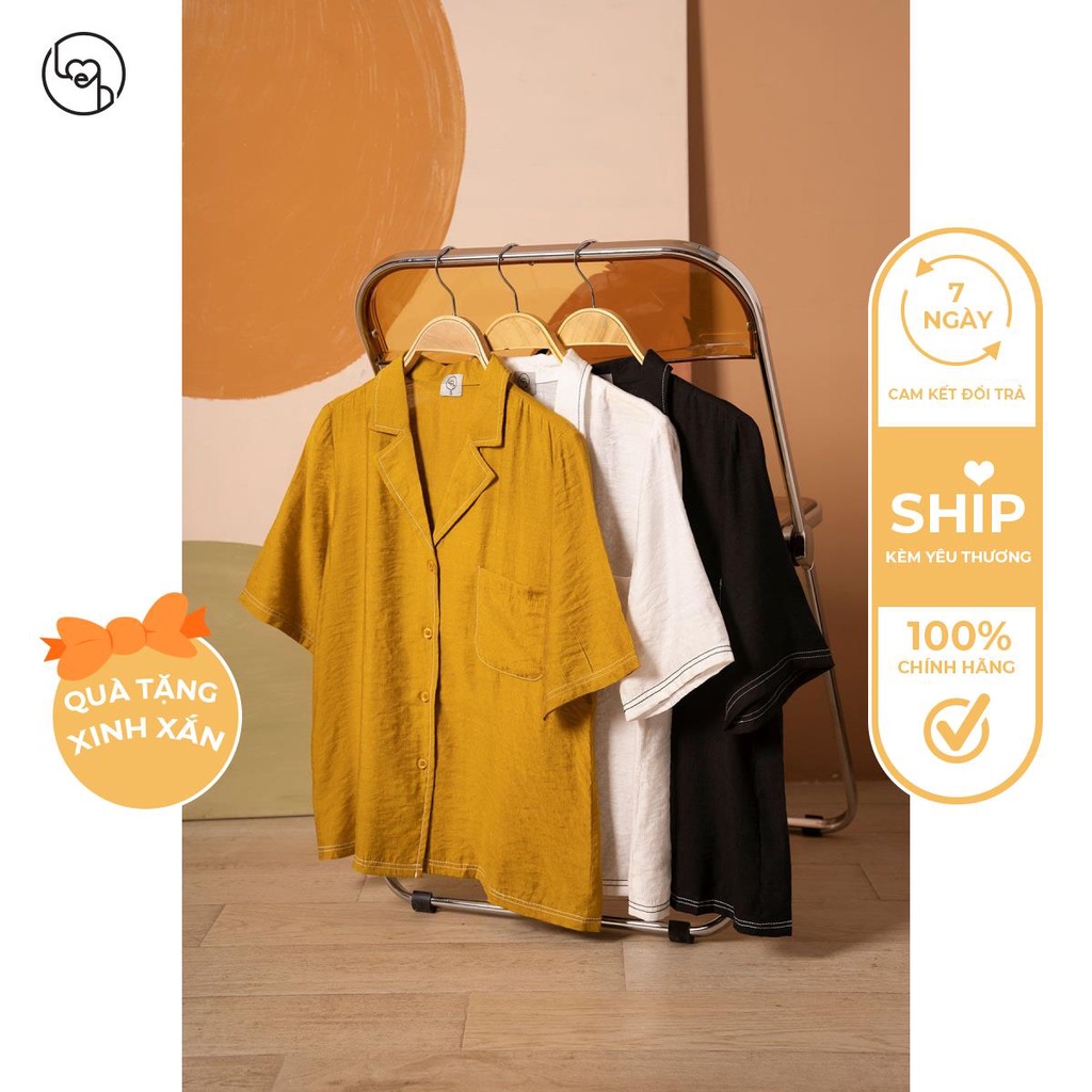 Áo Sơ Mi nữ Cổ 2 Ve Túi Ốp H61H21H017 by LEH
