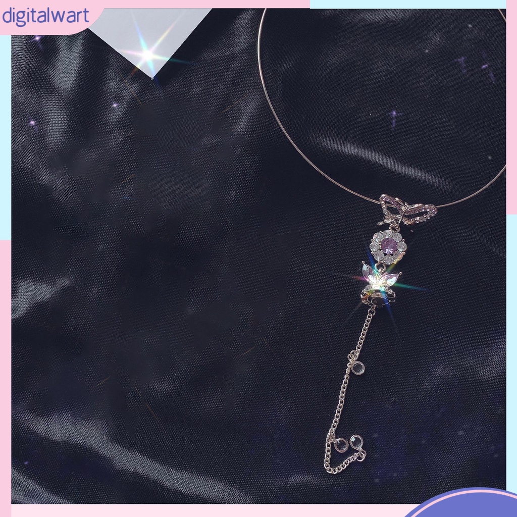Vòng Cổ Choker Mặt Hình Bướm Đính Đá Có Thể Điều Chỉnh Kích Cỡ