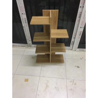 KỆ SÁCH VÂN GỖ VUÔNG 5 TẦNG
