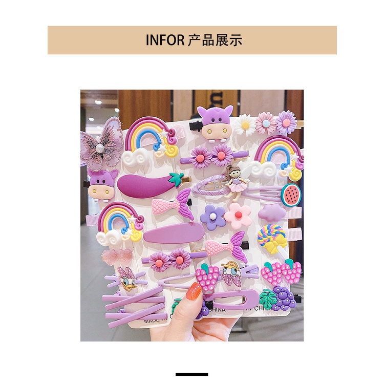 Set 14 kẹp tóc phong cách Hàn Quốc siêu dễ thương