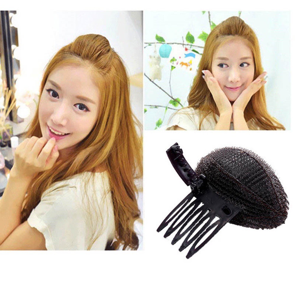 Kẹp tóc mái có đệm xốp làm phồng tóc bồng bềnh thời trang phong cách Hàn Quốc cho nữ