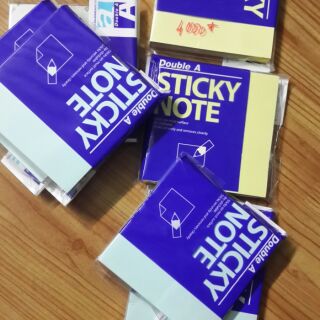 Giấy ghi chú Double A 76×76mm màu xanh - vàng