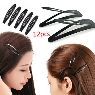 12 Kẹp Tóc Kim Loại Màu Đen