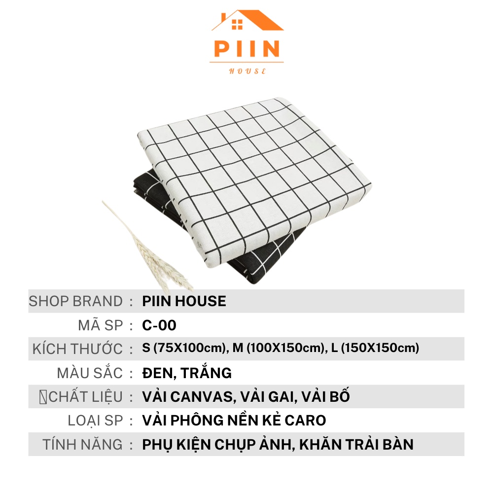 Khăn Trải Bàn Hình Caro Đa Năng, Vải Phông Nền Chụp Ảnh Decor Xinh - PIIN HOUSE
