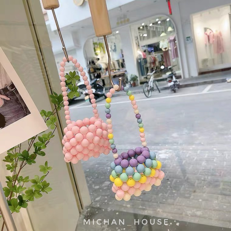 Túi xách dự tiệc, Túi mini đính ngọc trai nhân tạo đi du lịch cho các bán nữ