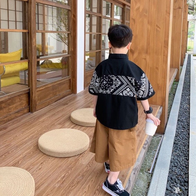 Set Áo Thun Tay Ngắn Và Quần Short Thời Trang Mùa Hè Cho Bé Trai