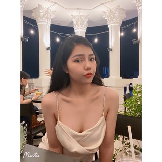 đầm lụa xoắn ngực (ảnh và video thật 100%)