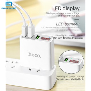 Củ Sạc Đa Năng Hoco C15 3 Cổng USB Chính Hãng