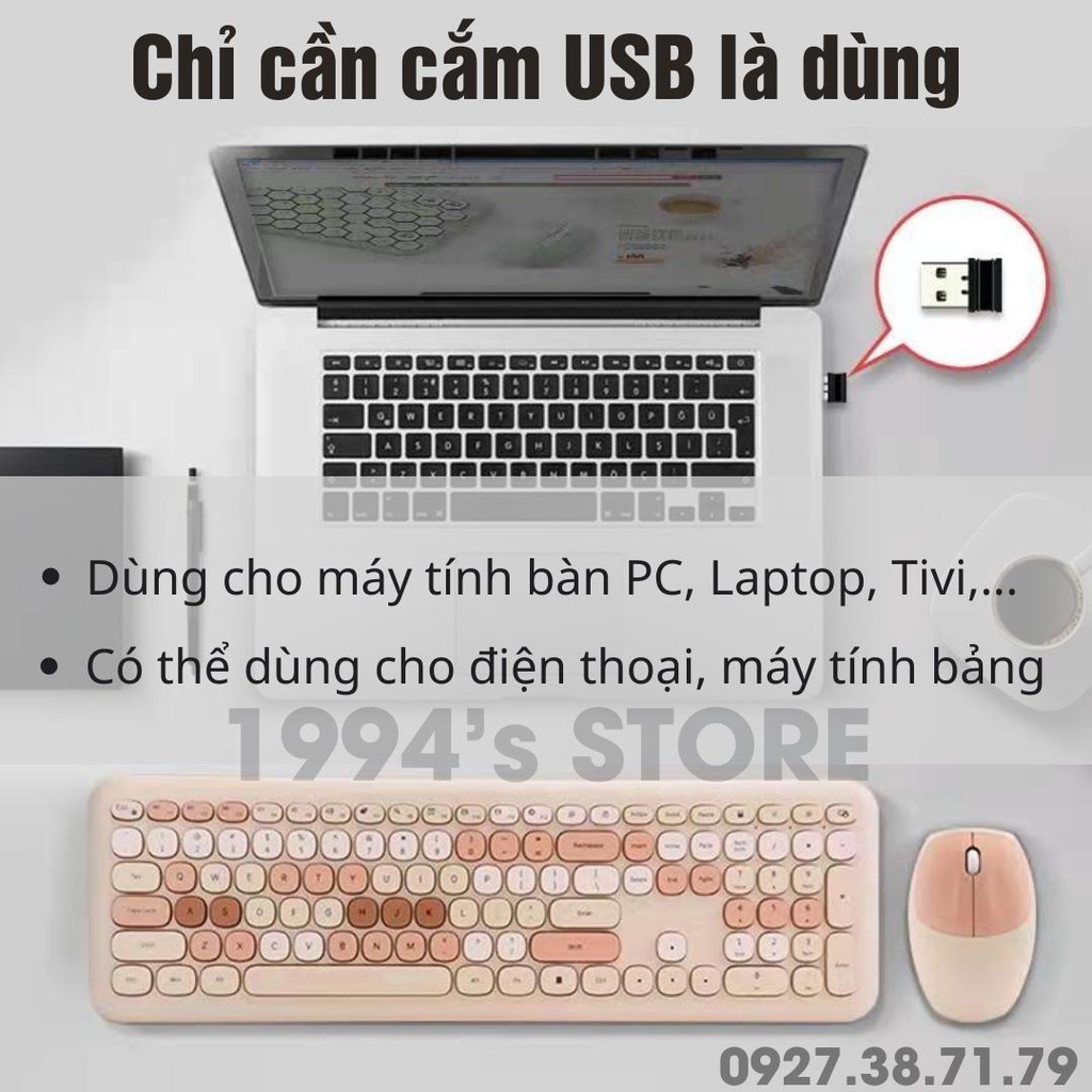 Combo bàn phím giả cơ và chuột không dây MOFii Ferris Hand 666 siêu CUTE cho máy tính bàn Laptop, Tivi, điện thoại, iPad