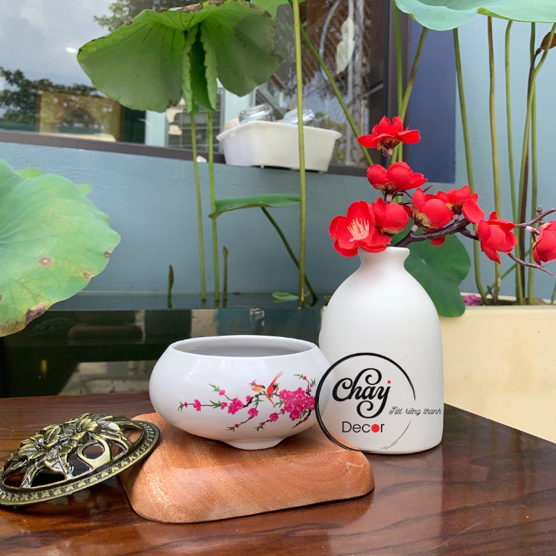 Lư Hương Xông Đốt Trầm Men Rạn Ngọc Chất Liệu Gốm Sứ Cao Cấp Tặng Bông Chống Cháy Hàng Đẹp
