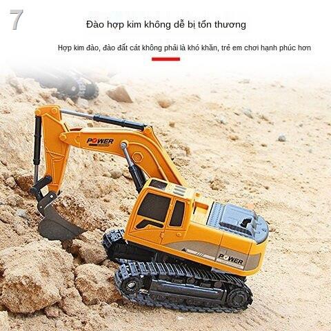 máy xúc hợp kim điều khiển từ xa mô phỏng điện không dây đồ chơi trẻ em cậu bé ô tô xe