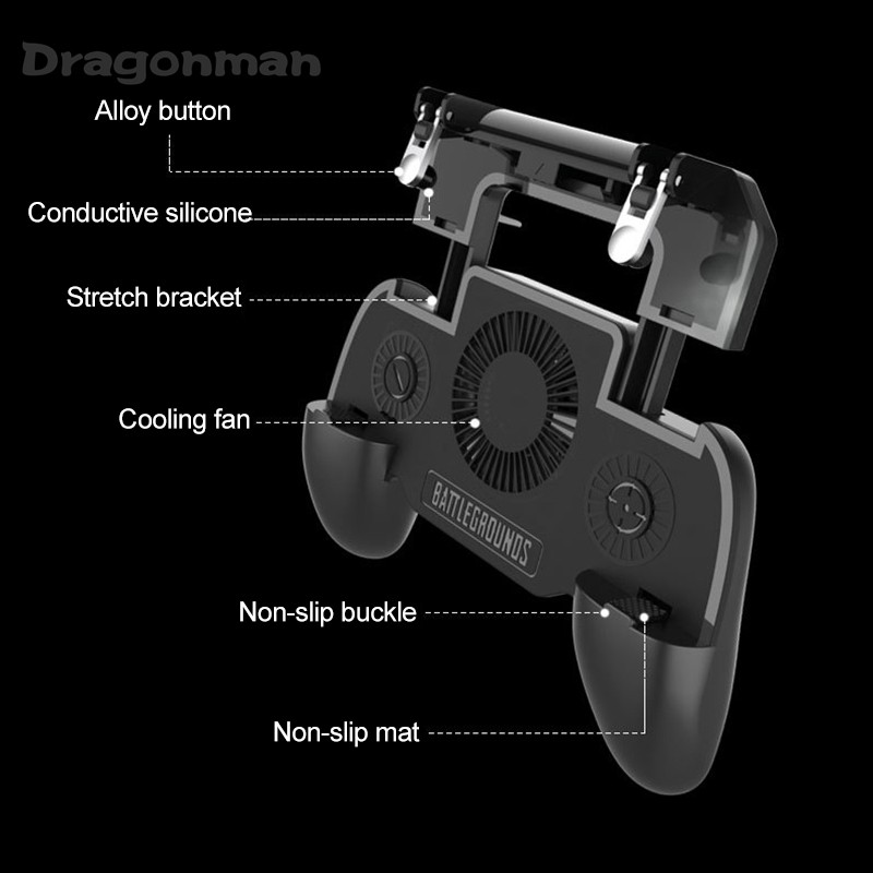 Mobile Phone Game Controller Joystick Cooling Fan Gamepad for PUBG IOS Android