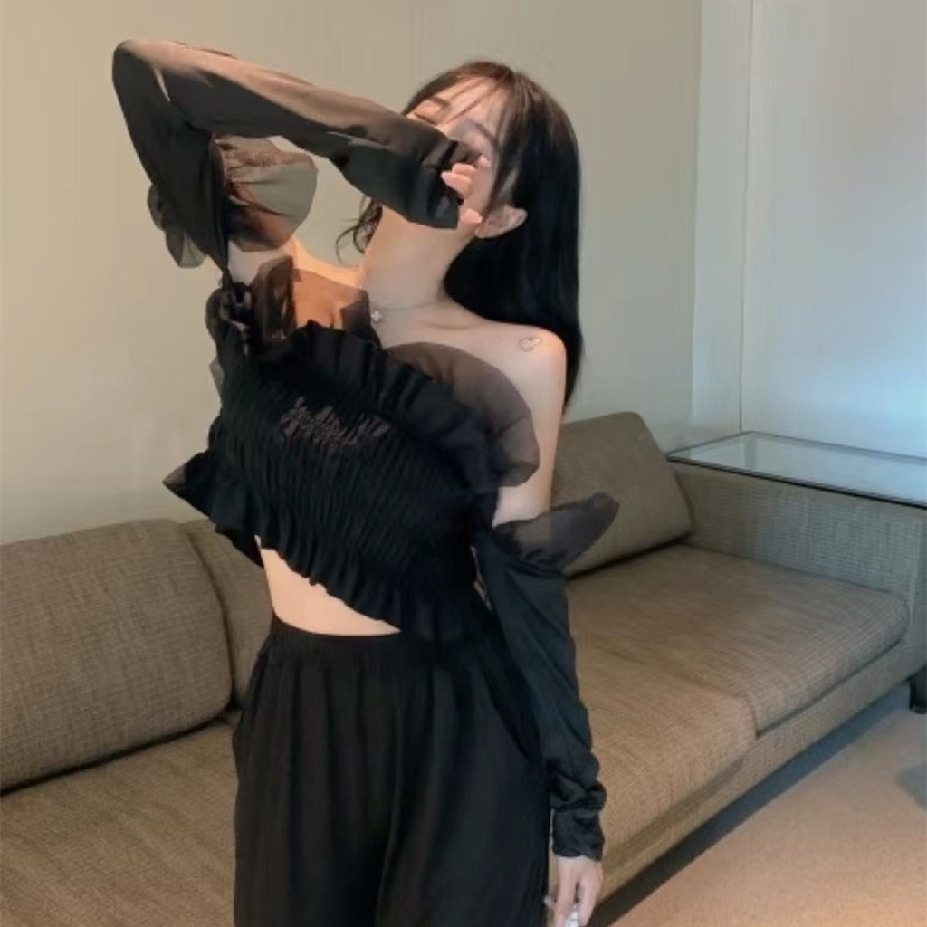 Áo Kiểu Trễ Vai Tay Dài Thời Trang Mùa Thu Cho Phái Nữ