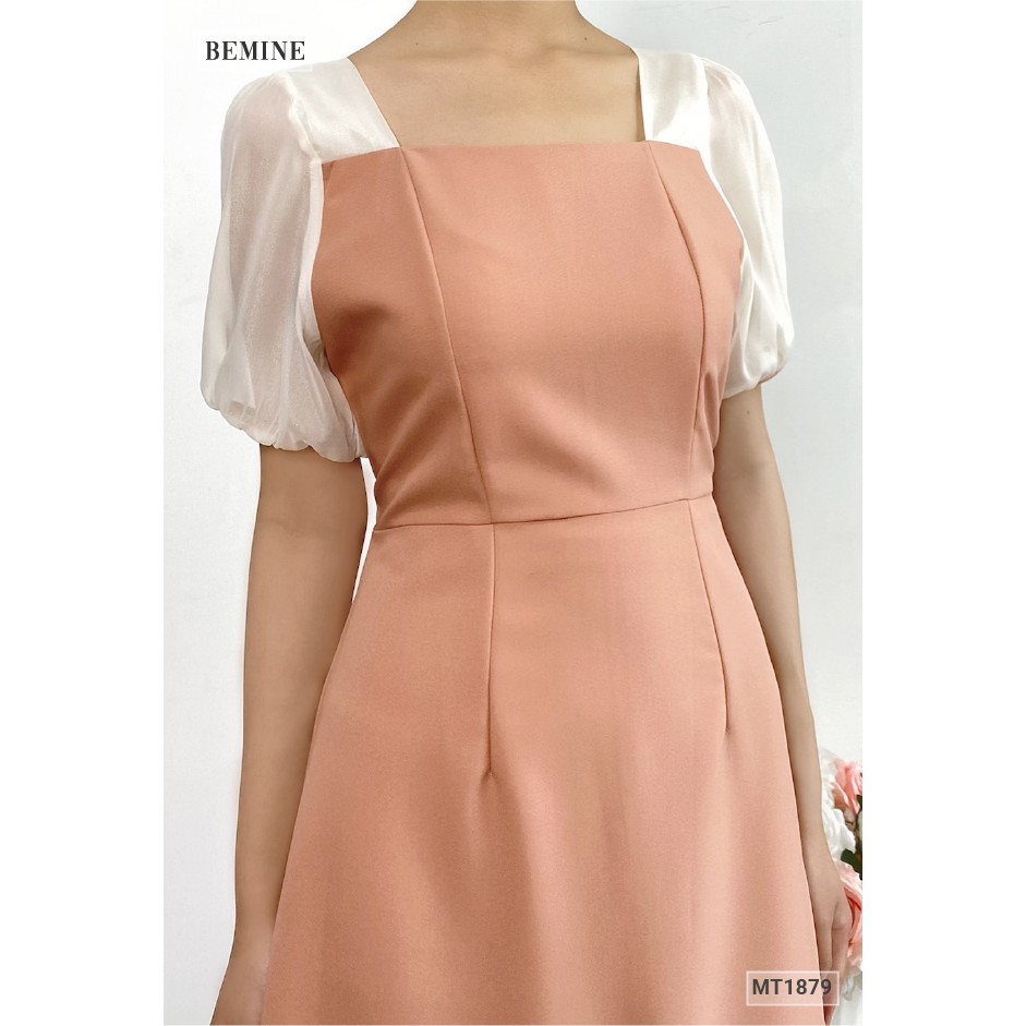 Đầm cổ vuông đuôi cá tay phối trắng BEMINE MT1879DA | BigBuy360 - bigbuy360.vn