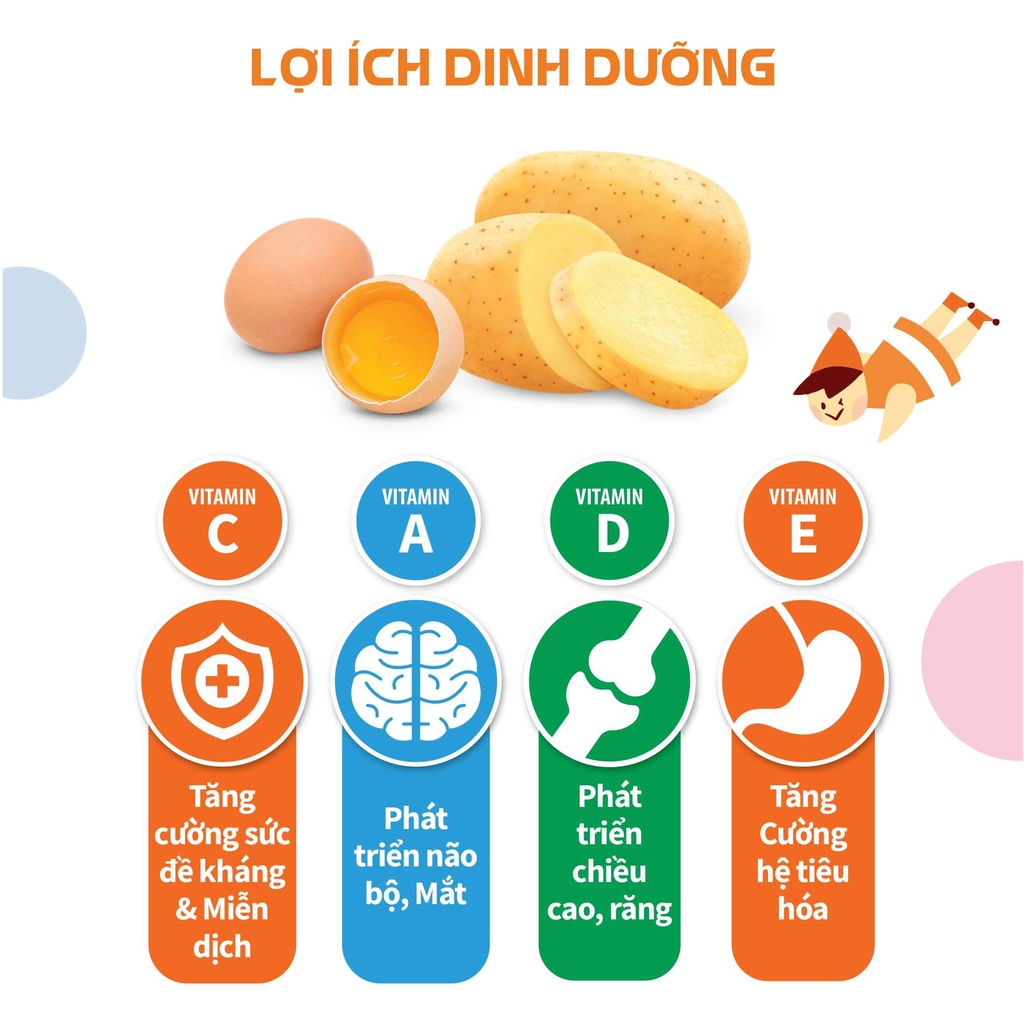 3 gói bánh ăn dặm BORO Nhật Bản 90g/gói vị khoai tây, giàu chất xơ canxi, trẻ 7 tháng tuổi ngậm 5 giây tan